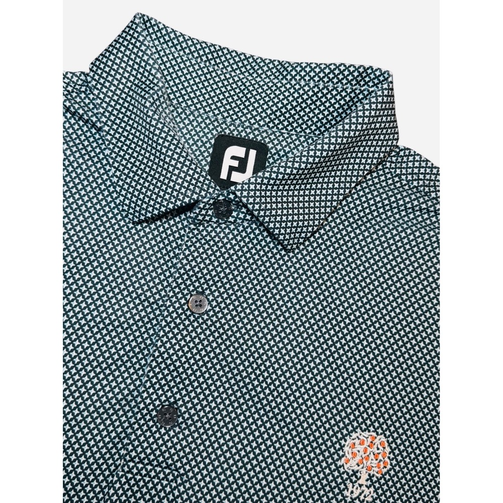 FootJoy Golf Polo Shirt Mens XL Teal Navy Geometric Performance Short Sleeve‎